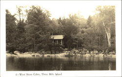 West Shore Cabin, Three Mile Island Lake Winnipesaukee, NH Postcard Postcard