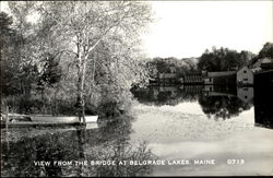 View From The Bridge Belgrade Lakes, ME Postcard Postcard