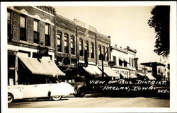 View Of Business District Harlan, IA Postcard 