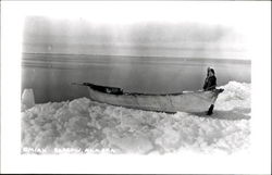 Eskimo Boat Omiak Barrow, AK Postcard Postcard