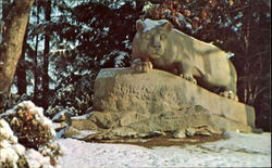 Snow Cap On The Lion Shrine, The Pennsylvania State University State College, PA Postcard Postcard
