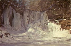 Harrison Wright Falls in the winter Sweet Valley, PA Postcard Postcard