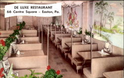 De Luxe Restaurant, 66 Centre Square Easton, PA Postcard Postcard