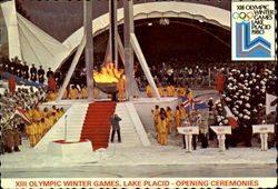 Olympic Opening Ceremonies Lake Placid, NY Postcard Postcard