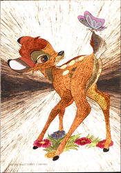 Metallic Bambi Postcard