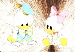 Metallic Little Donald & Daisy Postcard