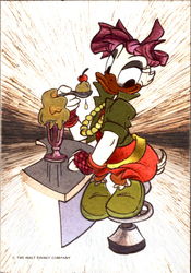 Metallic Daisy Duck Postcard