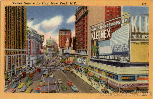 Times Square by Day Street Scene, New York City
