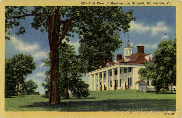 East View of Mansion and Grounds Mount Vernon Virginia