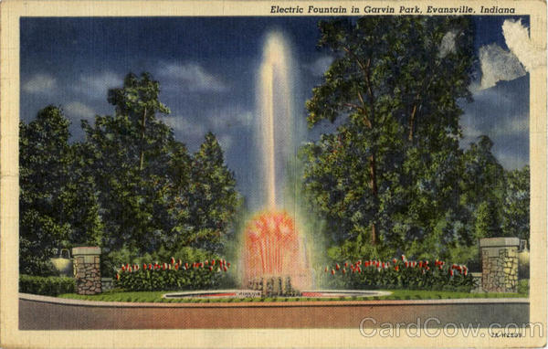 Electric Fountain in Garvin Park Evansville Indiana