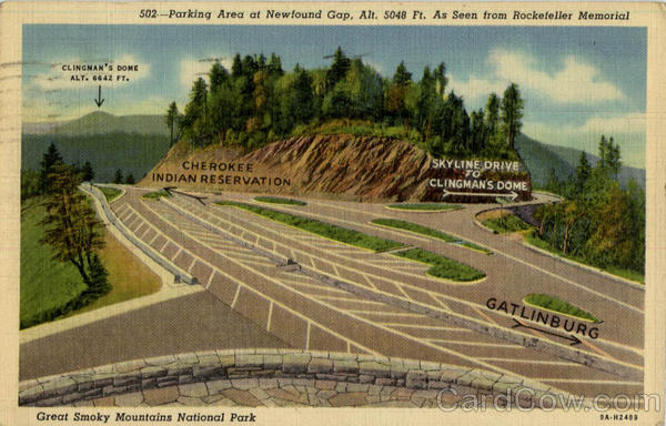 Parking Area at Newfound Gap Rockefeller Memorial