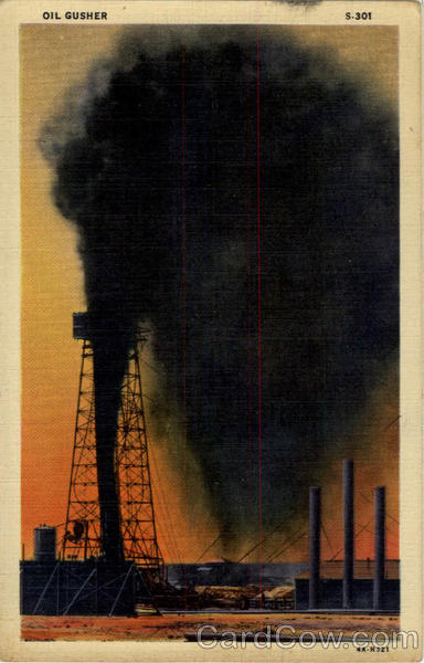 Oil Gusher, Oil Well Oil Wells