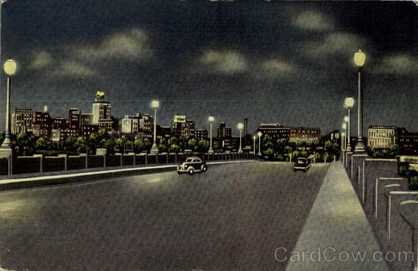 Night View from Viaduct Dallas Texas