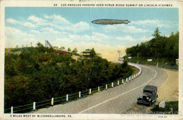 Los Angeles Passing Over Scrub Ridge Summit on Lincoln Hwy McConnellsburg Pennsylvania