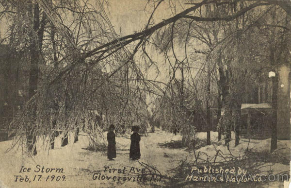 Ice Storm Feb 17 1909 First Ave Gloversville New York
