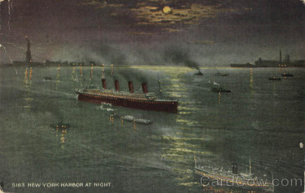 New York Harbor at Night New York City