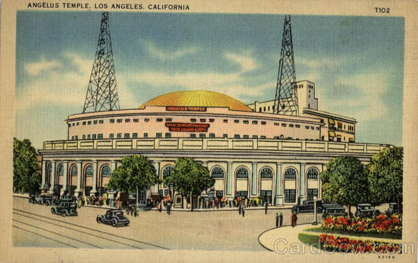 Angelus Temple Street Scene Los Angeles California