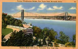 George Washington Bridge, Fort Tryon Park, Riverside Drive Postcard