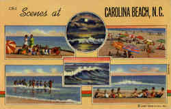 Scenes at Carolina Beach Postcard