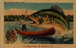 Greetings from St. Marys - The Fishing is Great Here Postcard