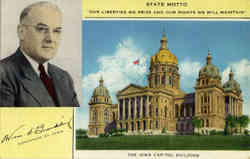 Iowa Capitol Building and State Motto Postcard