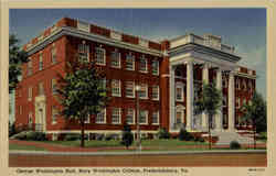George Washington Hall Mary Washington College Postcard