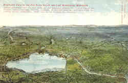 Bird's Eye View of Fox River Vally and Lake Winnebago Postcard