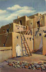 Corner in Taos Pueblo Postcard