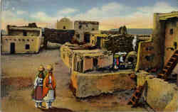 Plaza and Old Church Postcard