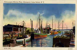 Marine Fishing Fleet Long Island Postcard
