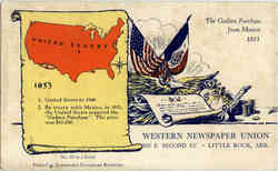 The Gadsen Purchase from Mexico 1853 Postcard