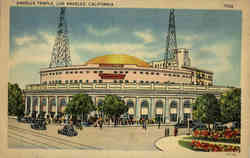 Angelus Temple Street Scene Postcard