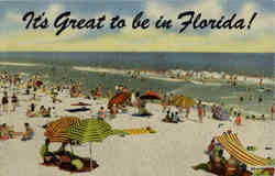 Great to be in Florida! Beach Scene Postcard