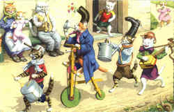 Silly Cat Parade Postcard