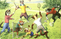 A game of Badminton Postcard