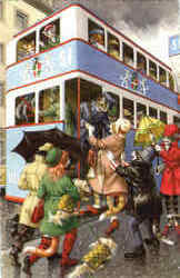 Getting on the Bus #4858 Postcard