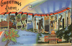 Greetings from Massachusetts Postcard