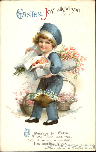 Easter Joy Attend You Ellen Clapsaddle With Children