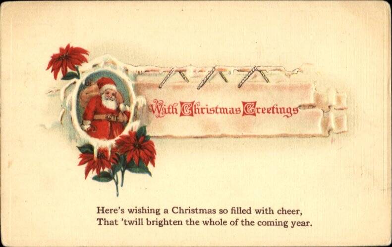With Christmas Greetings Santa Claus