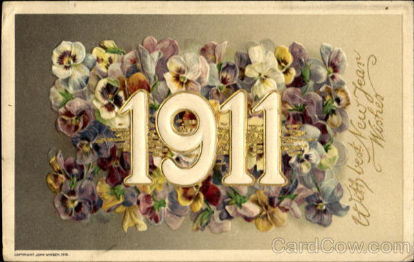 1911 With Best New Year Wishes New Year's