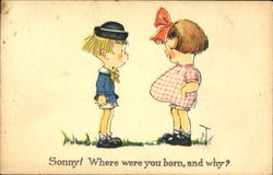 Girl & Boy Postcard