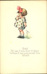 Sad Girl Postcard