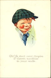 Boy with hat Charles Twelvetrees Postcard Postcard
