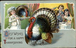 Best Wishes For A Happy Thanksgiving Postcard
