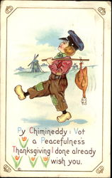 Dutch Boy with Turkey Postcard