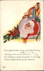 Santa with Stockings Postcard
