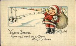 Yuletide Greetings Santa Claus Postcard Postcard