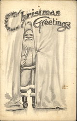 Christmas Greetings Santa Claus Postcard Postcard