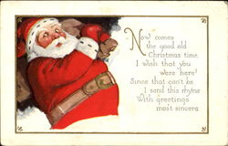 Santa with Bag of Toys Postcard