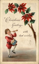 Christmas Greeting With Best Wishes Postcard